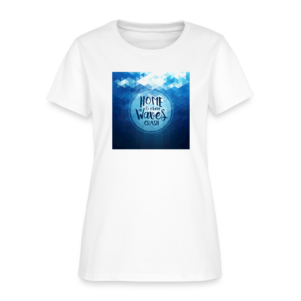 Home is Where the Waves Crash Cotton T-Shirt up to 3 XL - white