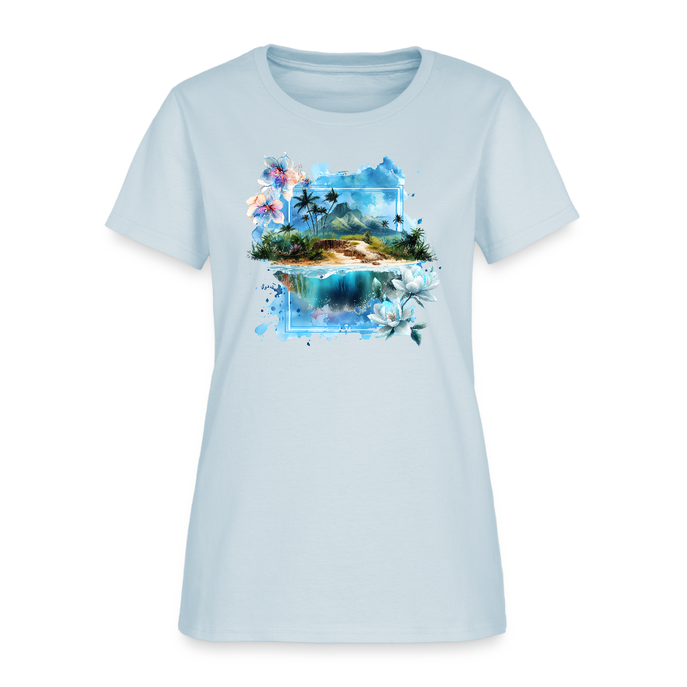Island Mountain Women's T-Shirt - light blue