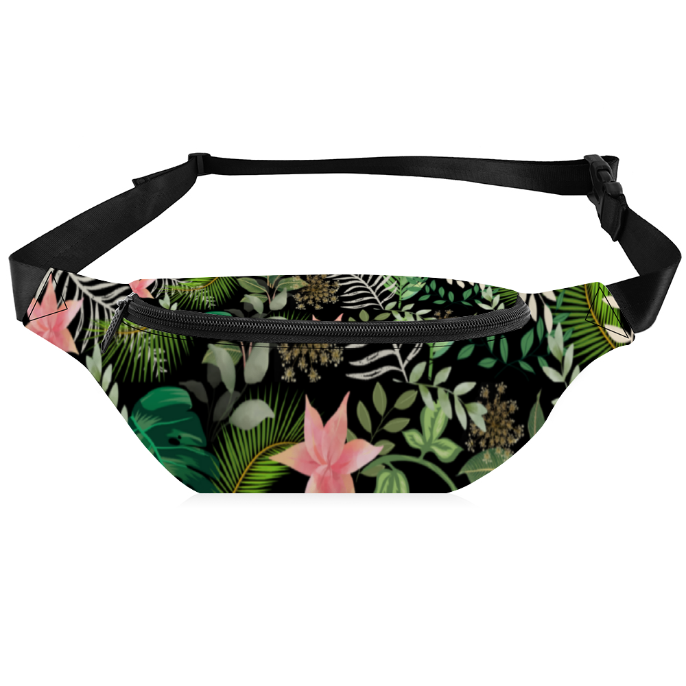 Jungle Black Unisex Waist Bag / Fanny Pack / Bum Bag 1