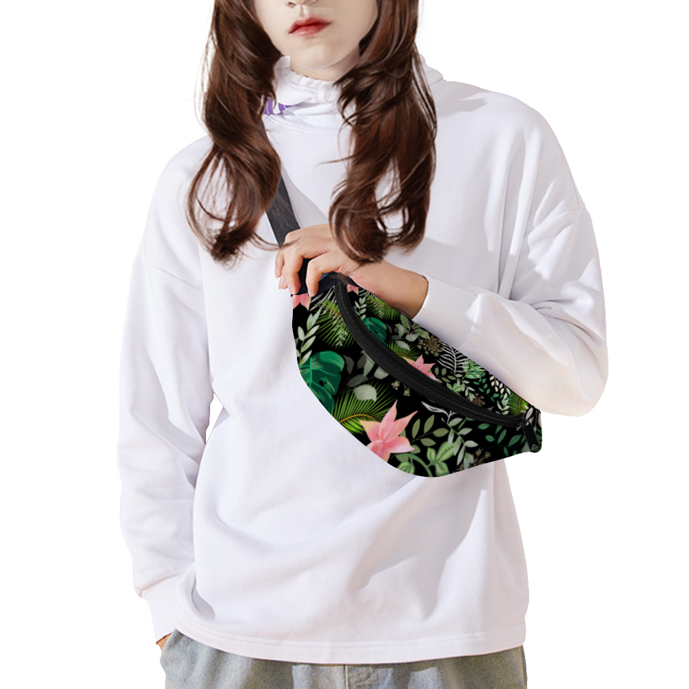 Jungle Black Unisex Waist Bag / Fanny Pack / Bum Bag 6