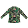 Jungle Black Zip Neck Long Sleeve Top up to 5 XL white back