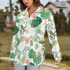 Jungle White Zip Neck Long Sleeve Top up to 5 XL 2