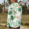 Jungle White Zip Neck Long Sleeve Top up to 5 XL 3