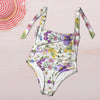 Large White Floral Women's Ruched Halter Neck Swimsuit up to 5 XL (FWS) 5
