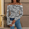 London Black and White Off Shoulder Slim Fit Long Sleeve Top up to 5 XL 1