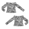 London Black and White Off Shoulder Slim Fit Long Sleeve Top up to 5 XL 4