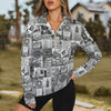 London Black and White Zip Neck Long Sleeve Top up to 5 XL 1