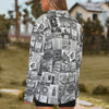 London Black and White Zip Neck Long Sleeve Top up to 5 XL 4