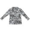 London Black and White Zip Neck Long Sleeve Top up to 5 XL white back