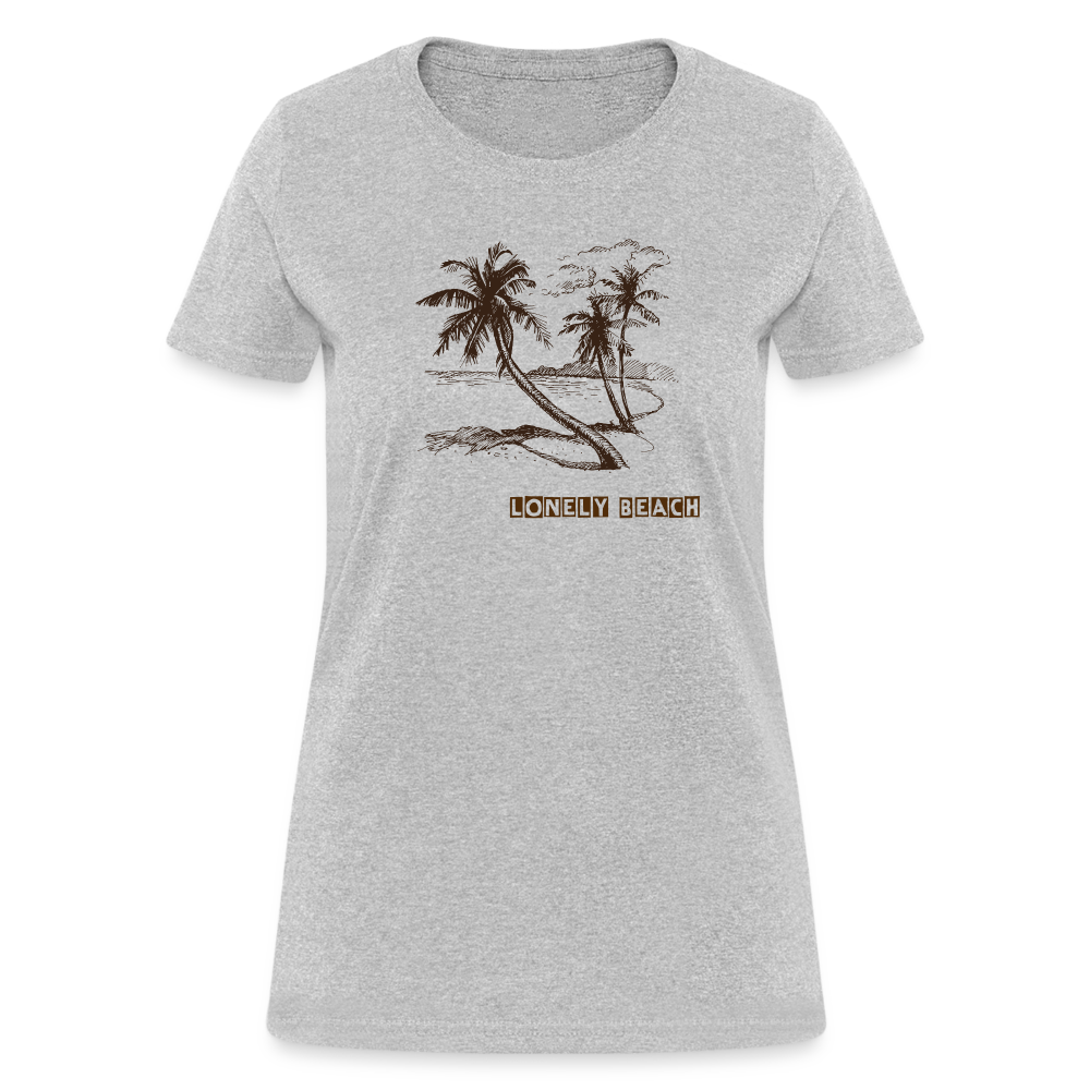 Lonely Beach Women's Cotton T-Shirt - heather gray