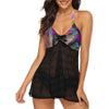 Mauve Swirl Women's Tankini Two Piece Swimsuit up to 2 XL 1
