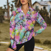 Midsummer Nights Zip Neck Long Sleeve Top up to 5 XL 1