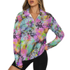 Midsummer Nights Zip Neck Long Sleeve Top up to 5 XL white