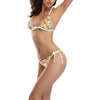 Multi Frangipani Black Halter Neck Bikini with Front Buckle up to 5 XL (FWS) 2