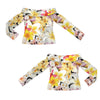 Multi Frangipani Black Off Shoulder Slim Fit Long Sleeve Top up to 5 XL 4