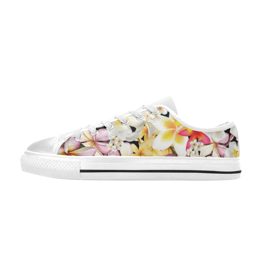 Multi Frangipani Black White Low Rise Women's Shoes up to size 12 2