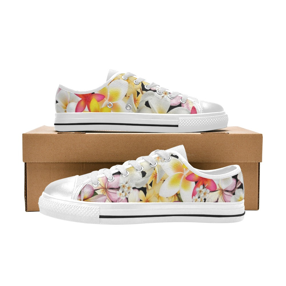 Multi Frangipani Black White Low Rise Women's Shoes up to size 12 4