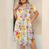 Multi Frangipani White Casual Dress With Pockets up to 5 XL (FWS) 2