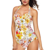Multi Frangipani White Halter Neck Swimsuit up to 2 XL (FWS) 1