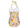 Multi Frangipani White Halter Neck Swimsuit up to 2 XL (FWS) 3