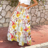Multi Frangipani White Three Tier Long Skirt up to 5 XL (FWS) 2