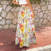 Multi Frangipani White Three Tier Long Skirt up to 5 XL (FWS) 3