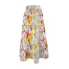 Multi Frangipani White Three Tier Long Skirt up to 5 XL (FWS) 4