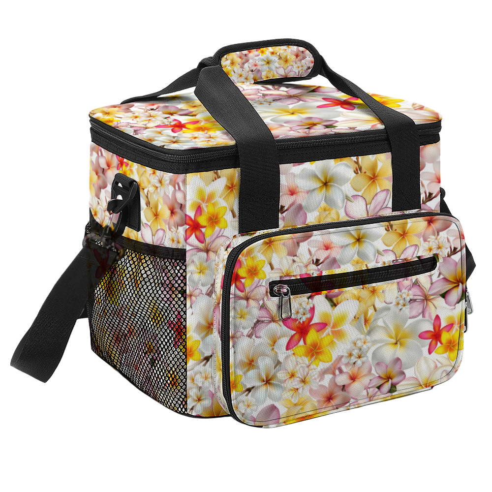 Multi Frangipanis White Large Waterproof Bag 1