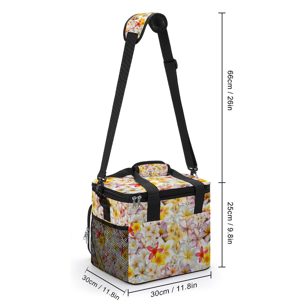 Multi Frangipanis White Large Waterproof Bag 2
