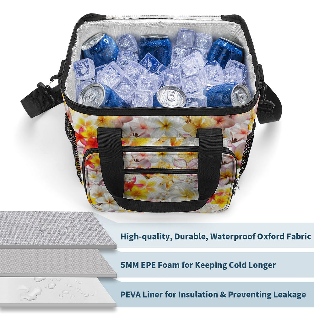 Multi Frangipanis White Large Waterproof Bag 3