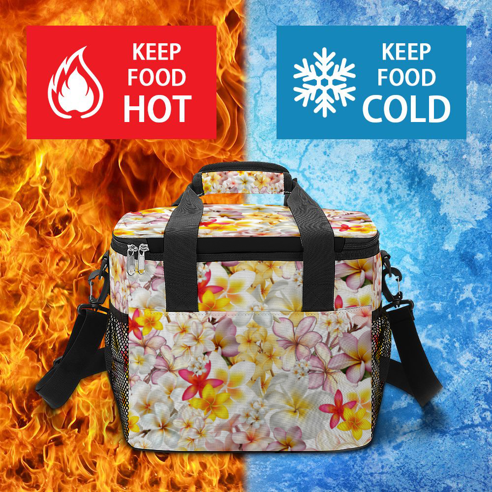 Multi Frangipanis White Large Waterproof Bag 5