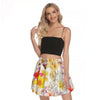 Multi Frangipanis White Mini Skater Skirt No Pockets up to 3 XL (FWS) 1
