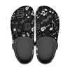 Musical Notes Black Unisex Rubber Clogs up to size 12 1