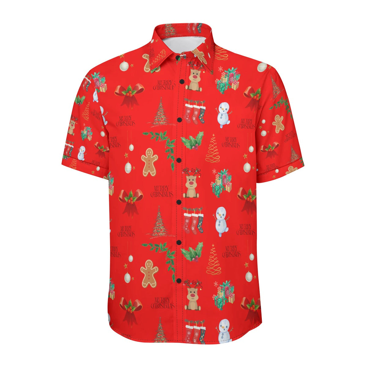 New Christmas Red Unisex Collared Shirt| 115GSM Cotton Poplin up to 5 XL 1