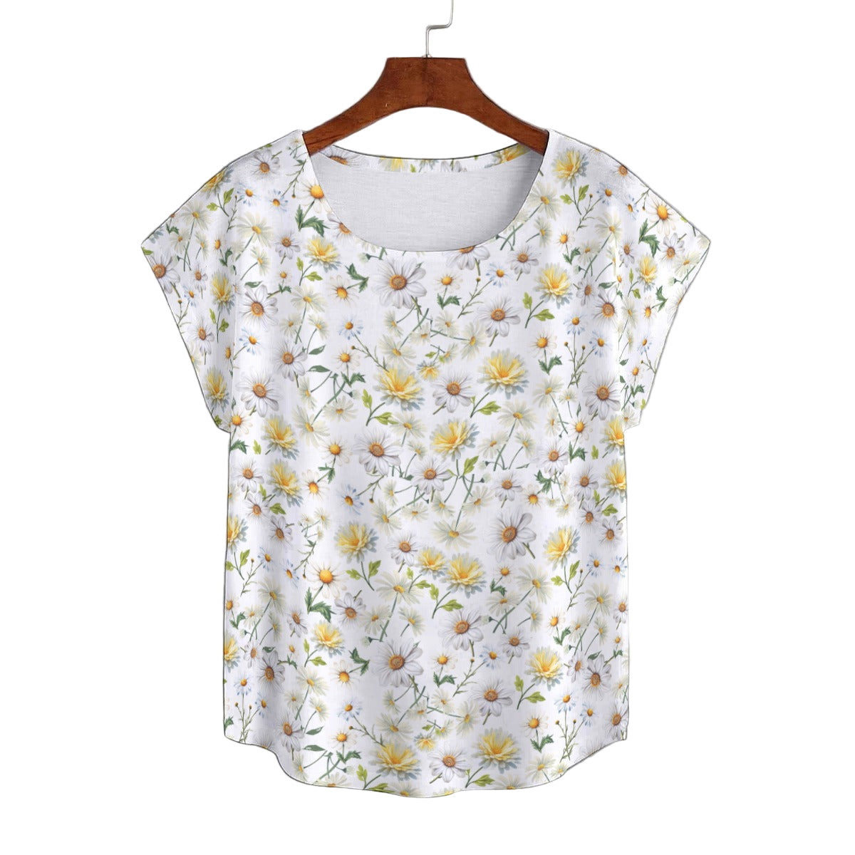 New Daisies Curved Hem Top Large to 5 XL (FWS) 1