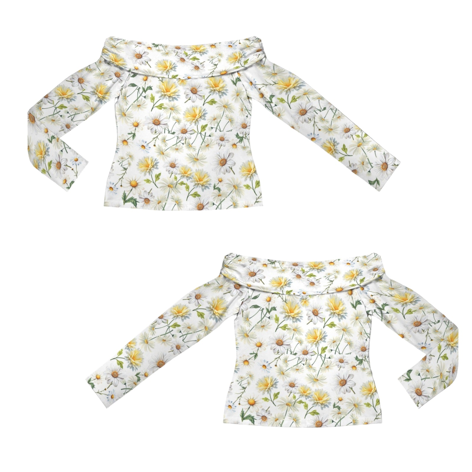 New Daisies Off Shoulder Slim Fit Long Sleeve Top up to 5 XL 4