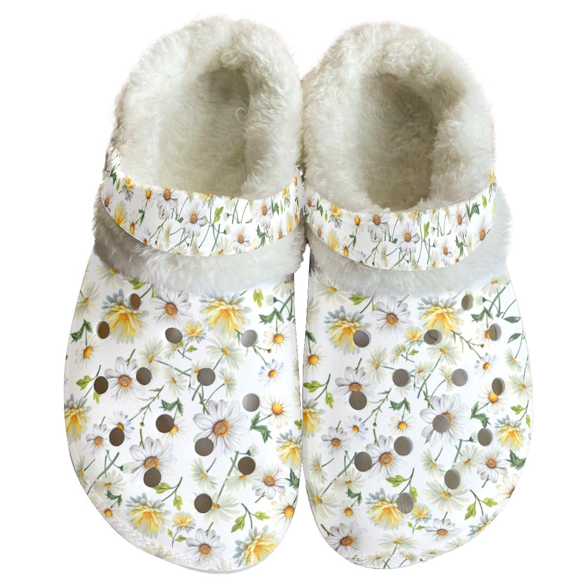 New Daisies Rubber Shoes with White Fleece up to Size 12 1