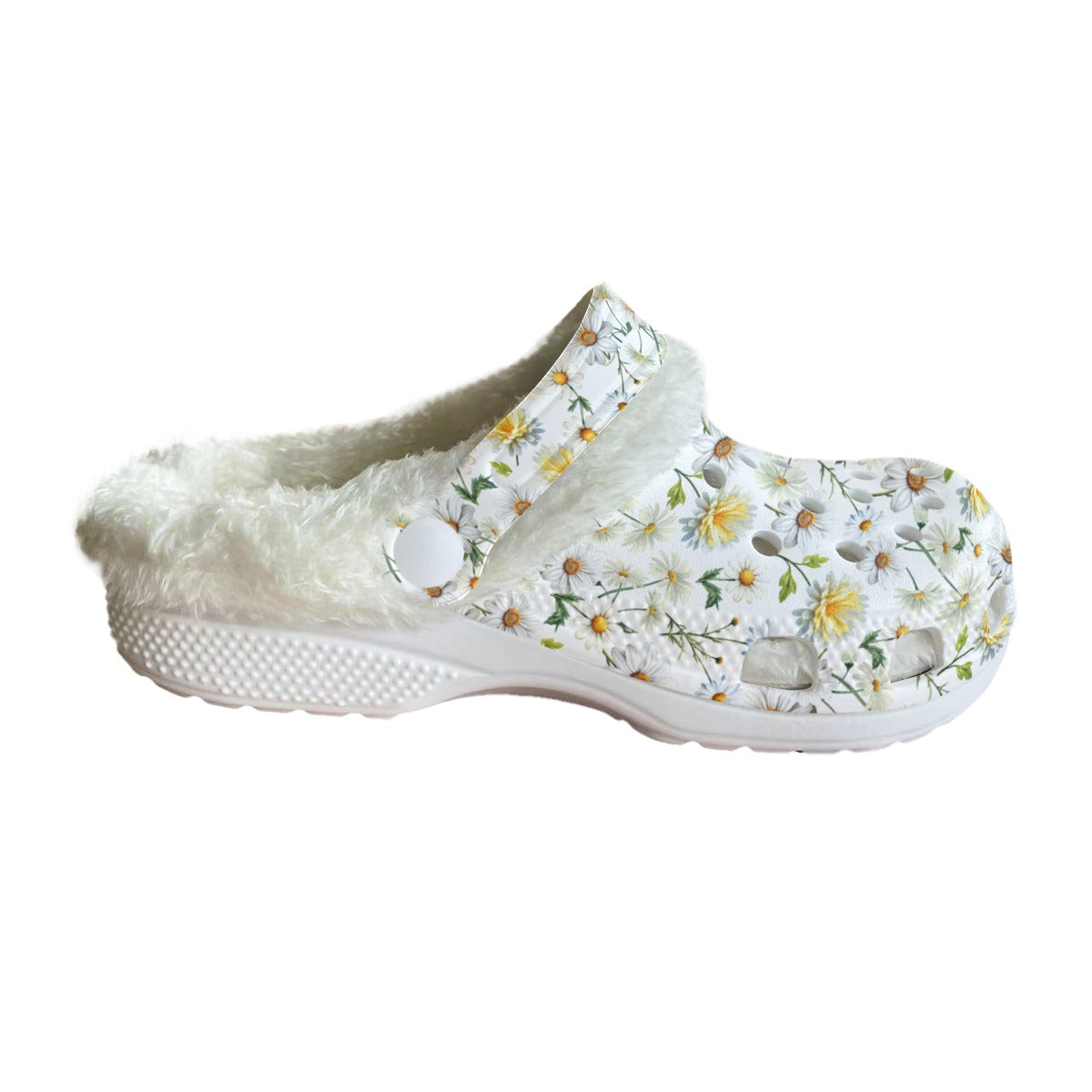 New Daisies Rubber Shoes with White Fleece up to Size 12 2