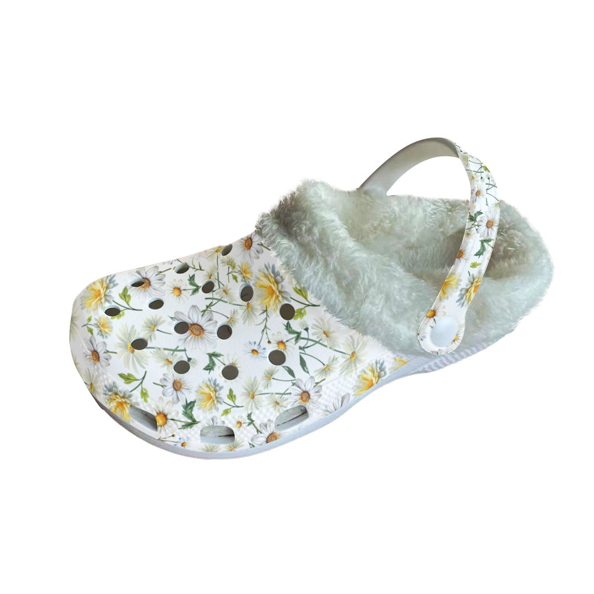 New Daisies Rubber Shoes with White Fleece up to Size 12 3