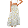 New Daisies Three Tier Long Skirt up to 5 XL (FWS) white