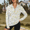 New Daisies Zip Neck Long Sleeve Top up to 5 XL 1