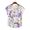 New Large White Floral Curved Hem Top Large to 5 XL (FWS) 1