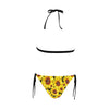 New Sunflowers Black Halter Neck Bikini with Front Buckle up to 5 XL (FWS) 5