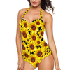 New Sunflowers Black Halter Neck Swimsuit up to 2 XL (FWS) 1