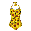 New Sunflowers Black Halter Neck Swimsuit up to 2 XL (FWS) 2