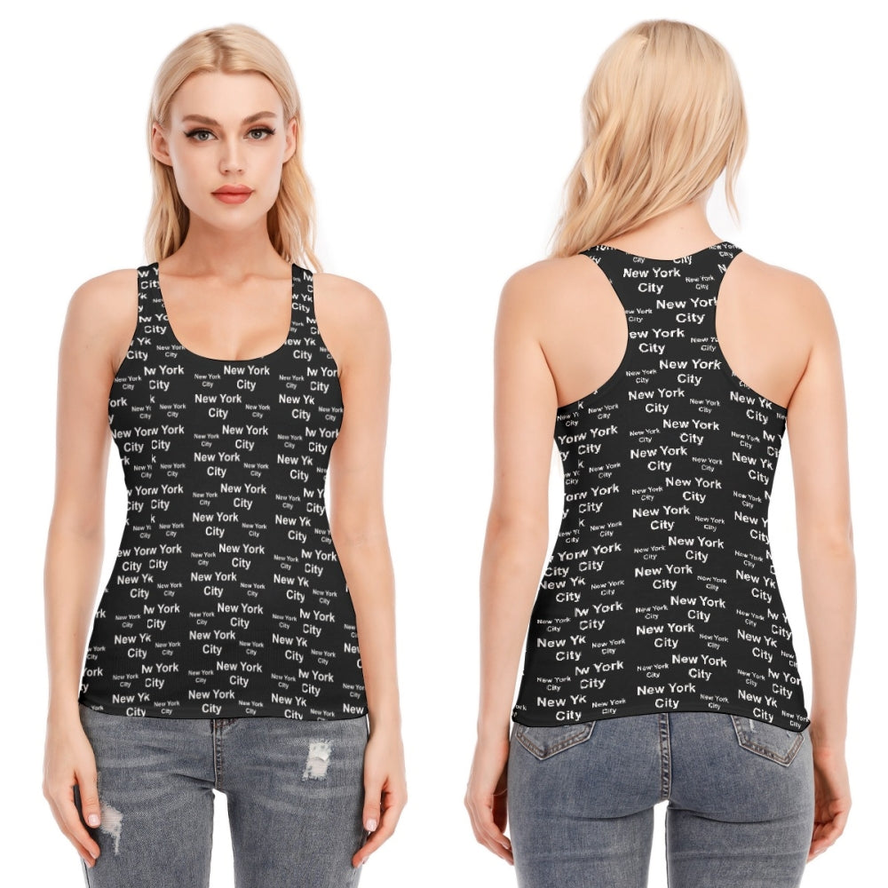 New York City Black Racerback Tank Top | 190GSM Cotton up to 3 XL (FWS)