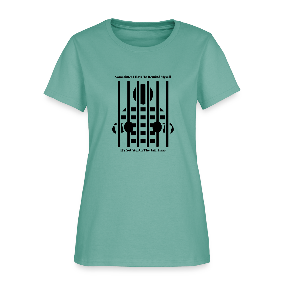 Not Worth the Jail Time 2 Cotton T-Shirt - aquatic