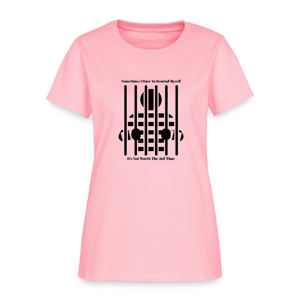 Not Worth the Jail Time 2 Cotton T-Shirt - pink