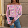 Off Shoulder Slim Fit Long Sleeve Top up to 5 XL 1