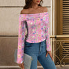 Off Shoulder Slim Fit Long Sleeve Top up to 5 XL 2